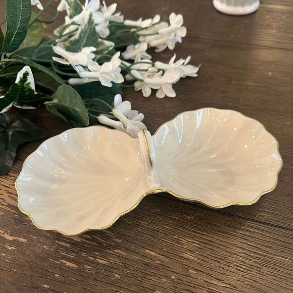 Lenox Vintage 2-Piece Set: Shell Shaped Serving Plate & Candy server made in USA - Picture 5 of 7